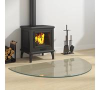 vidaXL Placa de vidrio para chimenea Transparente 1000 x 600 mm