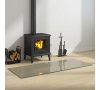 vidaXL Placa de vidrio para chimenea Transparente 120 x 50 cm Cristal