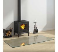 vidaXL Placa de vidrio para chimenea Transparente 120 x 60 cm Cristal