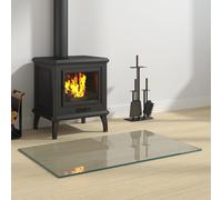 vidaXL Placa de vidrio para chimenea Transparente 80 x 50 cm Cristal
