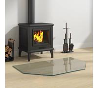 vidaXL Placa de vidrio para chimenea Transparente 80 x 50 cm Cristal