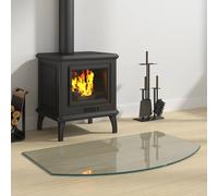 vidaXL Placa de vidrio para chimenea Transparente 80 x 50 cm Cristal