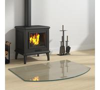 vidaXL Placa de vidrio para chimenea Transparente 80 x 60 cm Cristal