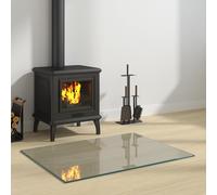 vidaXL Placa de vidrio para chimenea Transparente 80 x 60 cm Cristal