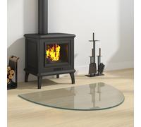 vidaXL Placa de vidrio para chimenea Transparente 800 x 600 mm Cristal