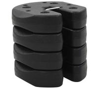 vidaXL Placas de Peso para cenador 4 uds hormigón Negro 220x50 mm