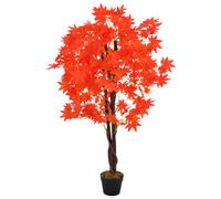 vidaXL Planta artificial árbol de arce con macetero rojo 120 cm