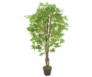 vidaXL Planta artificial árbol de arce con macetero verde 120 cm