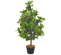 vidaXL Planta artificial árbol de laurel con macetero 90 cm verde