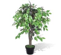 vidaXL Planta artificial árbol ficus con macetero 90 cm