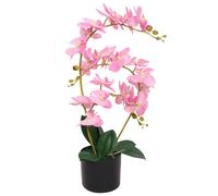 vidaXL Planta artificial orquídea con macetero 65 cm rosa