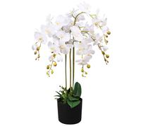 vidaXL Planta Artificial Orquídea con Macetero Altura Total 75 cm Color Blanco, Rosa, y mas
