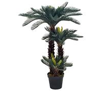 vidaXL Planta Artificial Palmera CICA con macetero 125 cm Verde