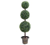 vidaXL Planta de Boj Artificial Forma de Bola con Maceta Adorno Árbol Topiario Planta Decoración Jardinera Macetero Jardín Patio Exterior Verde 118 cm