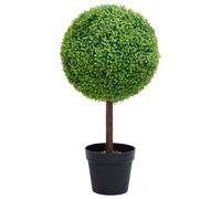 vidaXL Planta de boj artificial forma de bola con maceta verde 71 cm