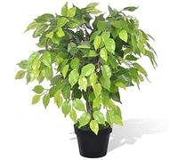 vidaXL Planta enana Artificial de ficus en Maceta, 60 cm