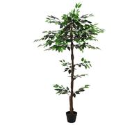 vidaXL Planta Ficus Artificial Verde 85 x 18 x 160 cm Tela y madera