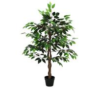 vidaXL Planta Ficus Artificial Verde 90 x 16 x 110 cm Tela y madera