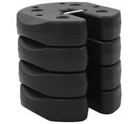 vidaXL Plataforma de peso para cenador, 4 unidades, para asegurar la tienda de campaña, sombrilla, placa de peso, jardín, césped, terraza, patio, equipo al aire libre, hormigón negro
