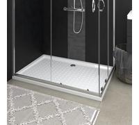 vidaXL Plato de Ducha con Puntos Base Placa Receptor Cuarto de Baño Aseo Resistente a Arañazos Manchas Antideslizante ABS Blanco 80x120x4 cm
