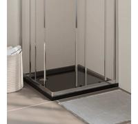 vidaXL Plato de ducha cuadrado de ABS negro 80x80 cm