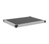 vidaXL Plato de ducha de jardín WPC acero inoxidable gris 80x62 cm
