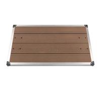 vidaXL Plato de ducha de jardín WPC acero inoxidable marrón 110x62 cm