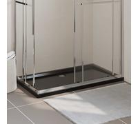 vidaXL Plato de ducha rectangular negro ABS 70x120 cm
