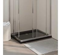 vidaXL Plato de ducha rectangular negro ABS 70x90 cm