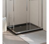 vidaXL Plato de ducha rectangular negro ABS 80x100 cm