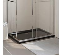 vidaXL Plato de ducha rectangular negro ABS 80x120 cm