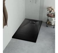 vidaXL Plato de ducha SMC negro 80x80 cm