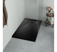 vidaXL Plato de ducha SMC negro 90x70 cm