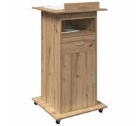 vidaXL Podio de oficina Roble artesanal – Madera de ingeniería, 55 x 55 x 107 cm