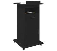vidaXL Podio Roble negro – Madera de ingeniería 55x55x107 cm, Escritorio moderno con organizador