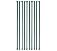 vidaXL Postes de jardín 10 unidades 1 m metal verde