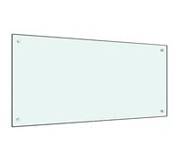 vidaXL Protector salpicaduras para cocina Vidrio templado color leche 100x50 cm protección grasa