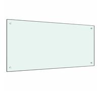 vidaXL Protección salpicaduras cocina vidrio templado color leche 100x50 cm