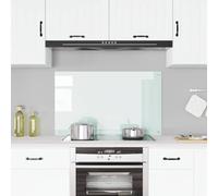 vidaXL Protector salpicaduras cocina vidrio templado 100x60 cm color leche