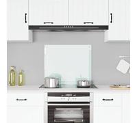 vidaXL Protector salpicaduras para cocina, vidrio templado, color leche, 70x60 cm, protección grasa