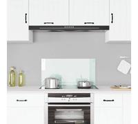 vidaXL Protección salpicaduras cocina vidrio templado color leche 80x40 cm
