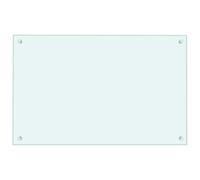 vidaXL Protector salpicaduras cocina vidrio templado 80x50 cm color leche