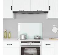 vidaXL Protección salpicaduras cocina vidrio templado color leche 80x50 cm