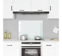 vidaXL Protección salpicaduras cocina vidrio templado color leche 80x60 cm