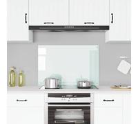 vidaXL Protección salpicaduras cocina vidrio templado color leche 90x60 cm