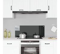 vidaXL Protección salpicaduras cocina vidrio templado negro 100x40 cm