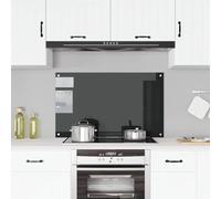 vidaXL Protector salpicaduras cocina vidrio templado 100x60 cm negro – práctico y fiable
