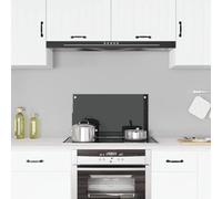 vidaXL Protección salpicaduras cocina vidrio templado negro 70x40 cm