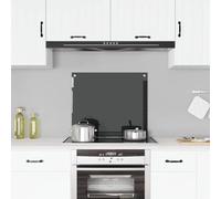 vidaXL Protección salpicaduras cocina vidrio templado negro 70x60 cm