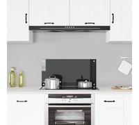 vidaXL Protector salpicaduras cocina Vidrio templado 80x40 cm Negro Protección grasa